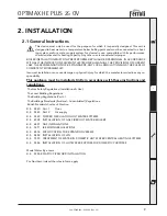 Preview for 9 page of Ferroli OPTIMAX HE PLUS 25 OV Instructions For Use, Installation And Maintenance