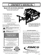 Fimco 5301348 Owner'S Manual preview