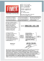 Preview for 3 page of Fimer King 350 Instruction Manual