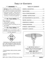 Preview for 2 page of Fire Sense LTCSPH-SS Owner'S Manual