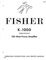 Fisher K-1000 Operating Instructions And Service Manual preview