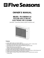 Five Seasons FS-GM20AS-A Owner'S Manual preview