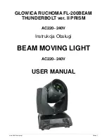 Flash BEAM MOVING LIGHT User Manual preview