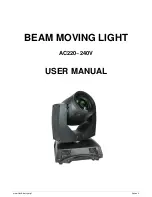 Preview for 9 page of Flash BEAM MOVING LIGHT User Manual