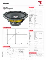 Preview for 1 page of Focal 27 V2 FA Specification Sheet