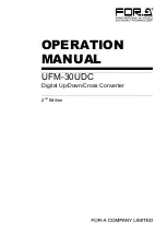 FOR-A UFM-30UDC Operation Manual preview