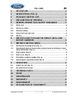 Preview for 2 page of Ford FX1-1052 Instruction Manual