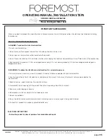 Preview for 3 page of Foremost BTS-1005E-W Operating Manual, Installation Steps