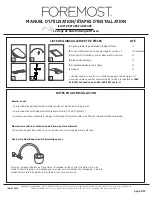 Preview for 20 page of Foremost BTS-1005E-W Operating Manual, Installation Steps