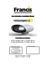 Francis A7183 VX500 150w 115/230v Xenon User Instruction & Installation Manual preview