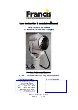 Preview for 1 page of Francis A7290 User Instruction & Installation Manual