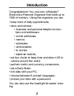 Preview for 3 page of Franklin Rolodex RF-192 User Manual