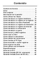 Preview for 2 page of Franklin Rolodex RF-8120 (Spanish) Guía Del Usuario