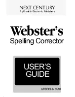 Preview for 1 page of Franklin Webster's Spelling Corrector NC-10 User Manual