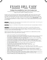 Preview for 1 page of Fraser Hill Farm FHFFIRETRK071L Installation, Use And Care Instructions