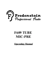 Fredenstein F609 TUBE Operating Manual preview