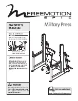 Freemotion EPIC Military Press GZFW2164.1 Owner'S Manual preview