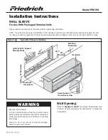 Friedrich PDXWS Installation Instructions preview