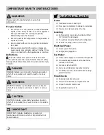 Preview for 2 page of Frigidaire 242008000 Important Safety Instructions Manual