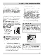 Preview for 3 page of Frigidaire 242008000 Important Safety Instructions Manual