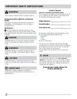 Preview for 2 page of Frigidaire Affinity FAFW3921NW Use & Care Manual