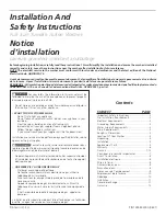 Preview for 1 page of Frigidaire CTF140ES0 Installation And Safety Instructions