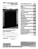 Frigidaire FDBL955BS0 Use And Care Manual preview