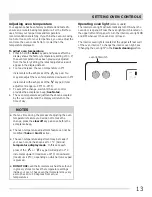 Preview for 13 page of Frigidaire FFEF3011L W Use & Care Manual