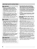 Preview for 4 page of Frigidaire FFEF3015LM Use & Care Manual