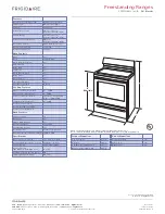 Preview for 2 page of Frigidaire FFEF3019M Specifications