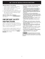 Preview for 2 page of Frigidaire FFGC3015L W Installation Instructions Manual