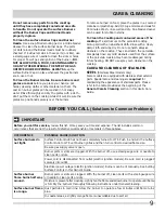 Preview for 9 page of Frigidaire FFGC3626SB Use & Care Manual