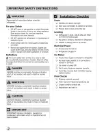 Preview for 2 page of Frigidaire FFHS2311LB0 Use & Care Manual