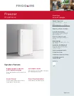 Preview for 1 page of Frigidaire FFU14F5H W Product Specifications