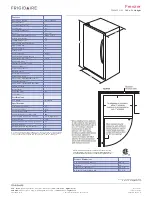 Preview for 2 page of Frigidaire FFU14F5H W Product Specifications