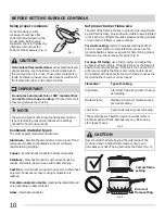 Preview for 10 page of Frigidaire FGGF3054KB - Gallery - Convection Gas Range Use And Care Manual