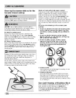 Preview for 16 page of Frigidaire FPIC3677RF Use & Care Manual