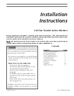 Preview for 1 page of Frigidaire Full Size Tumble Action Washers Installation Instructions Manual