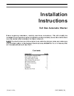 Preview for 1 page of Frigidaire Gallery GLWS1649AS2 Installation Instructions