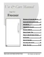 Frigidaire GLFH1779GW - 16.7 cu. Ft. Upright Freezer Use And Care Manual preview