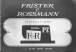 Preview for 1 page of frister & rossmann PZ Instructions Manual