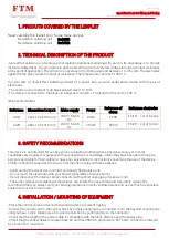 Preview for 2 page of FTM Technologies SI1R User Manual