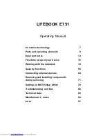 Preview for 5 page of Fujitsu Lifebook E751 Operating Manual