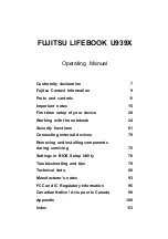 Preview for 3 page of Fujitsu Lifebook U939X Operating Manual