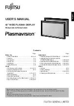 Preview for 1 page of Fujitsu Plasmavision PDS4213W-H User Manual