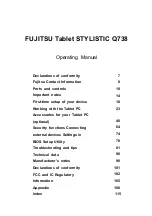 Preview for 3 page of Fujitsu STYLISTIC Q738 Operating Manual