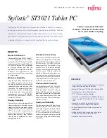 Fujitsu Stylistic ST5021 Specifications preview