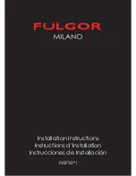 FULGOR MILANO Installation Manual preview