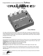 Fulltone FULL-DRIVE 2 V2 Quick Start Manual preview