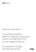 fully NIK desk Assembly Instructions Manual preview